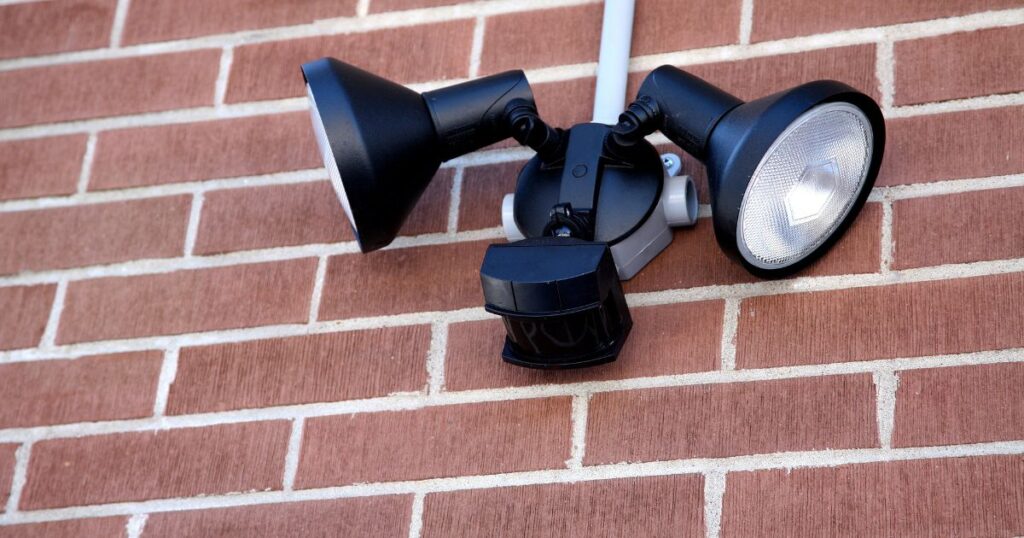 security lighting in black with motion sensor